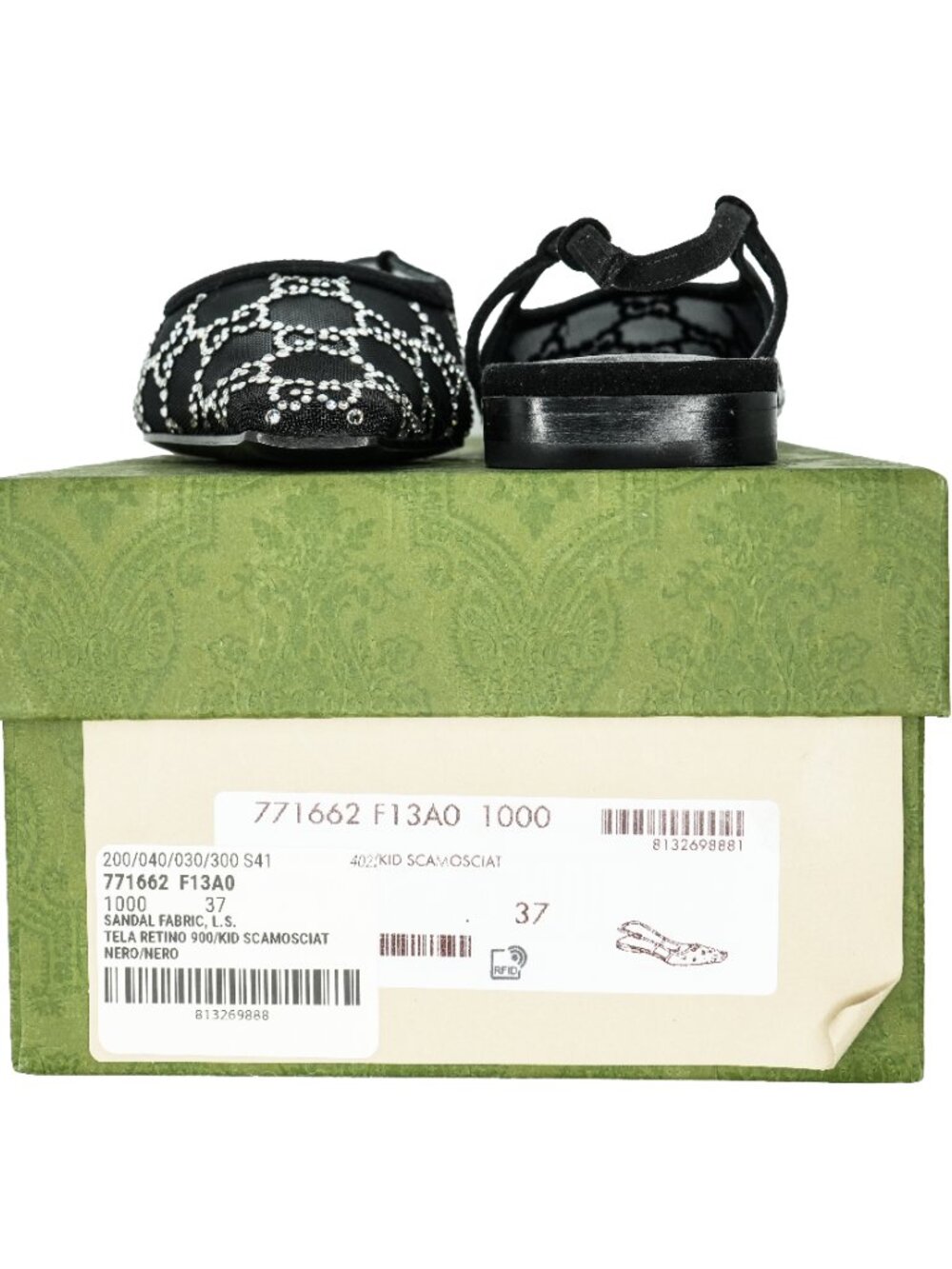 Gucci Crystal GG Mesh Slingback Pumps - Picture 9 of 10